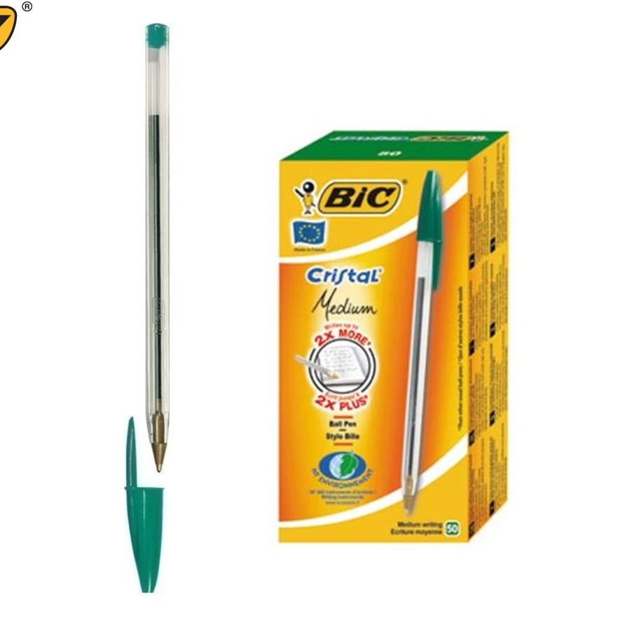 Birome Bic Verde cristal Trazo Medio 1mm