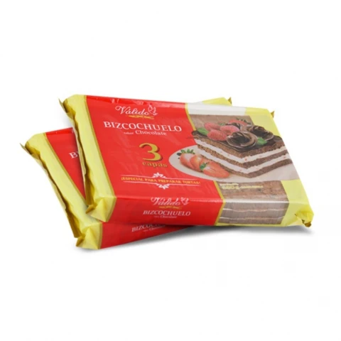 Bizcochuelo x500gr chocolate 3 capas Valido