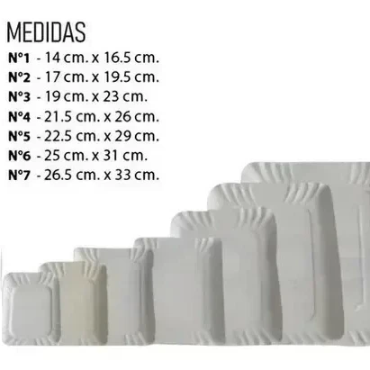 Bandeja de Carton Gris N°3 Rectang 23x 18,5 x 10u