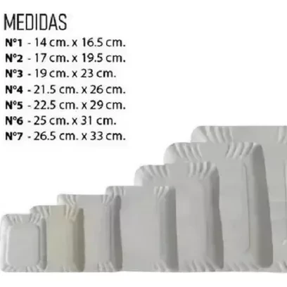 Bandeja de Carton Gris N° 5 Rectang. 22x28cm x10u