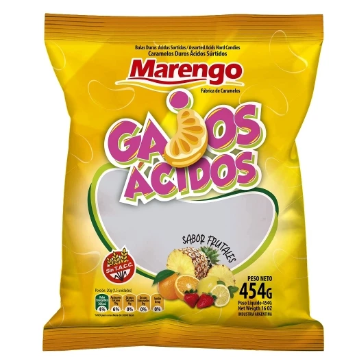Caramelos gajos acidos x454gr