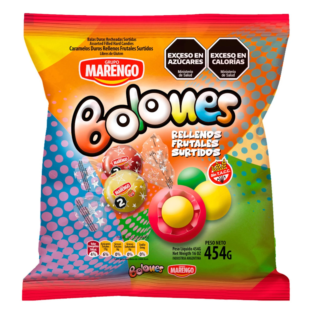 Caramelos Marengo Bolones Relleno x454gr
