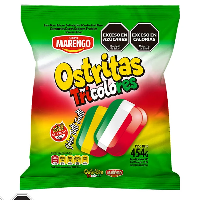 Caramelos  Ostras Tricolor x454gr