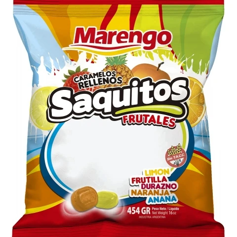 Caramelos Saquitos rellenos frutales x 454gr