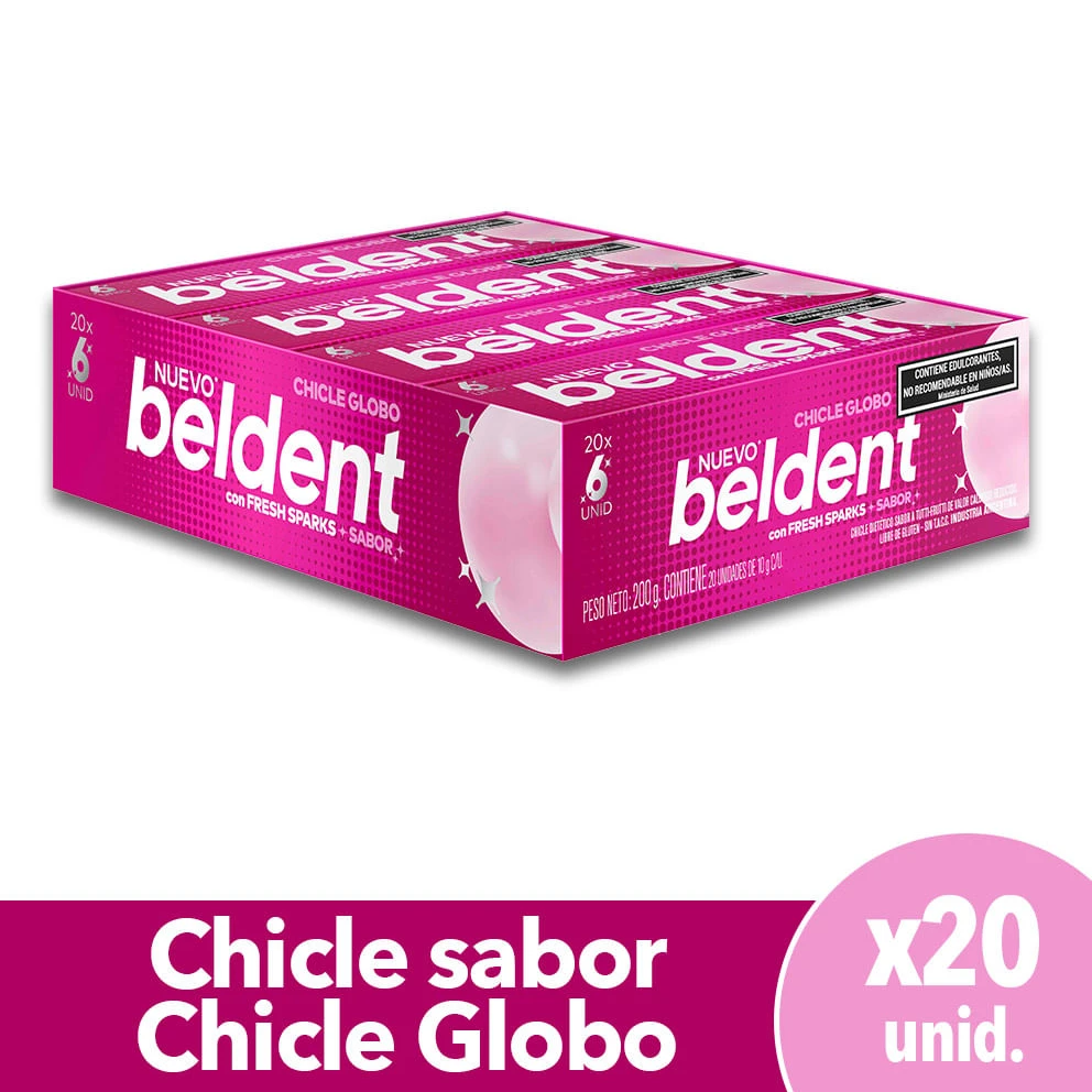 Chicles Beldent globo tutti fruti x20u