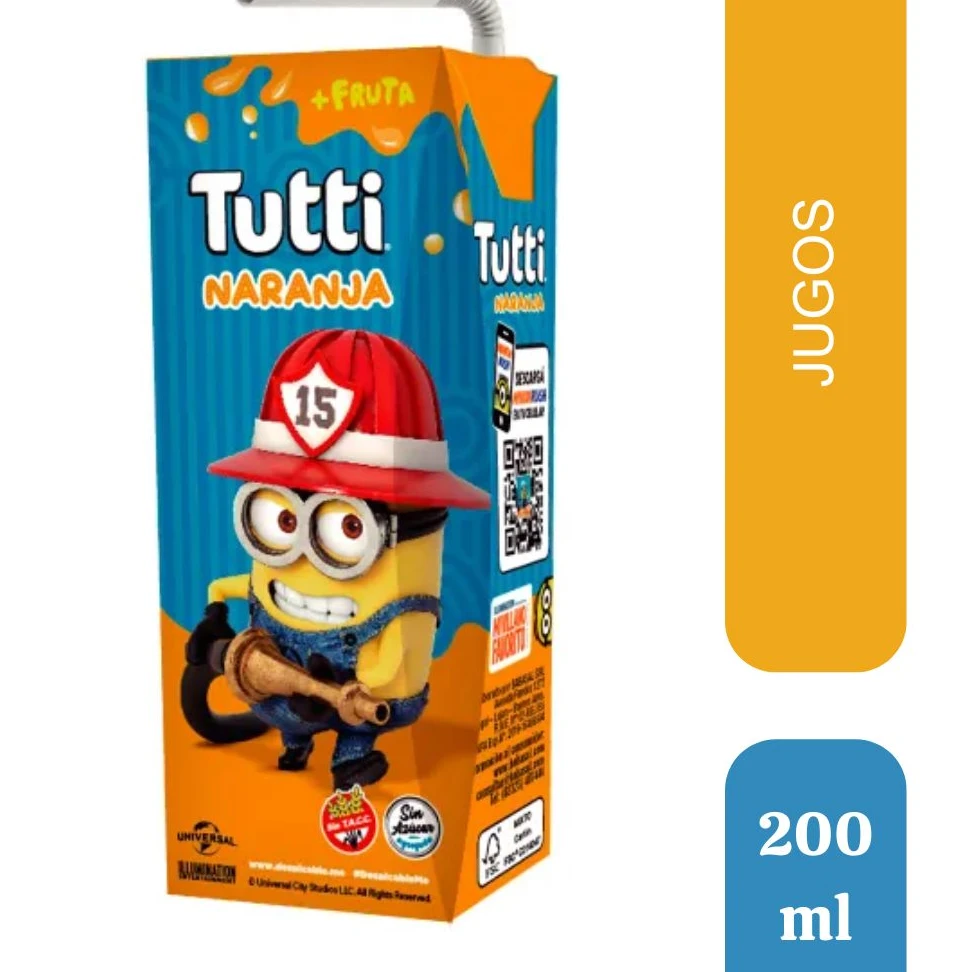 Jugo Tutti Naranja x200ml x18u