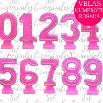 Vela Numero grande rosa