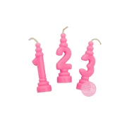 Vela Numero mediano rosa