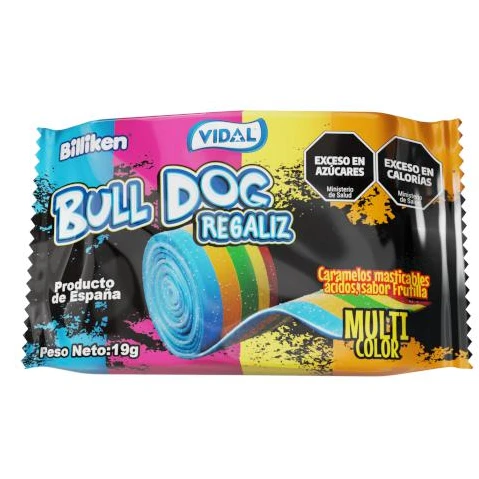 Regaliz Bulldog roll acido multicolor x24u