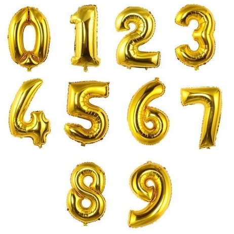 Globo numero Dorado 7"