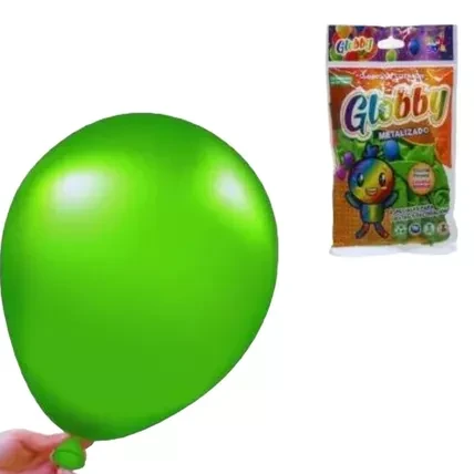 Globos Globby verde perlado 9" x25u
