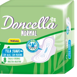 Toallitas Doncella Normal Verde x8u