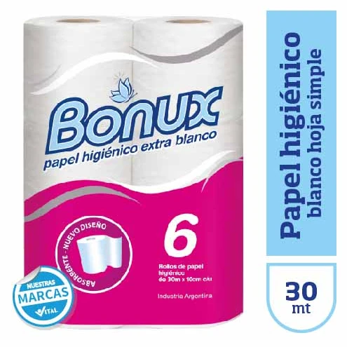 Papel hig. Bonux blanco x6u