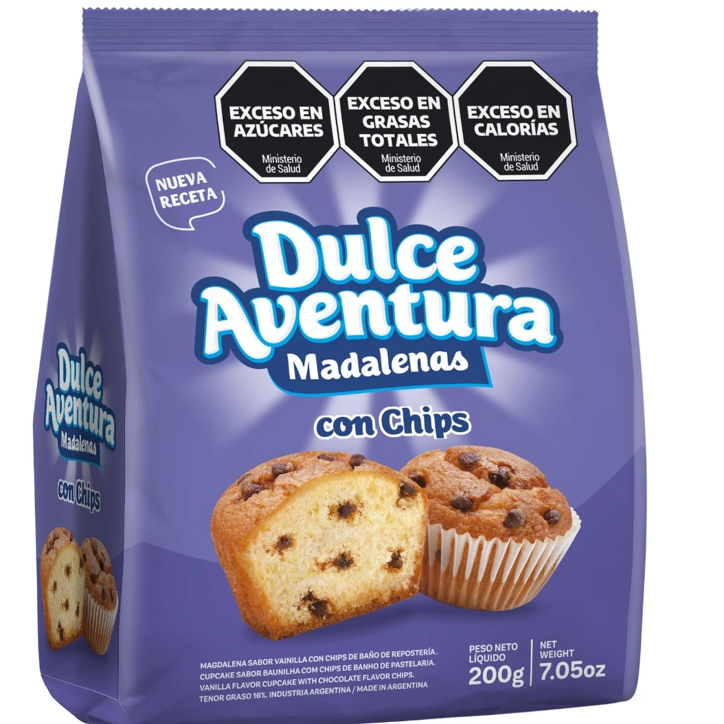 Madalenas Dulce Aventura con chips x200gr