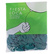Globos Fiesta Loca Turquesa 9" x50u