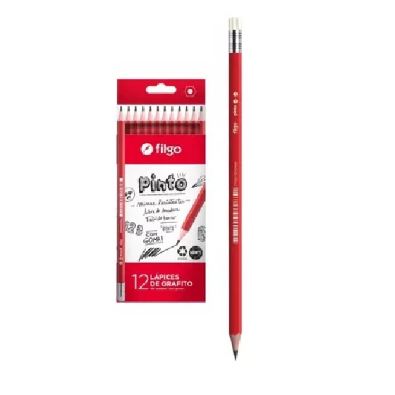 Lapiz negro Filgo con goma x12