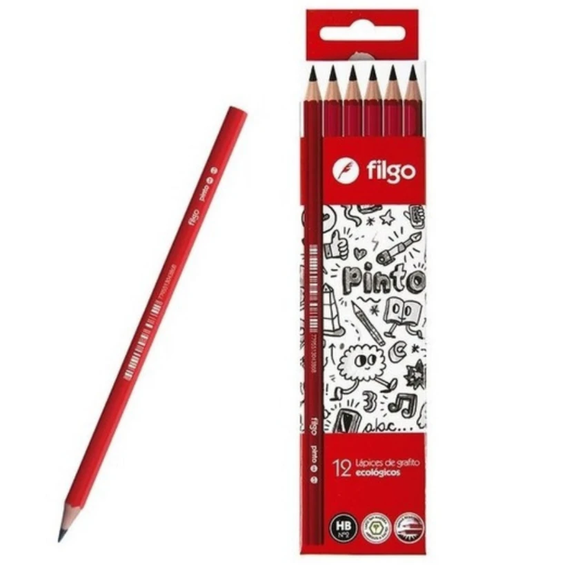 Lapiz negro Filgo sin goma x12