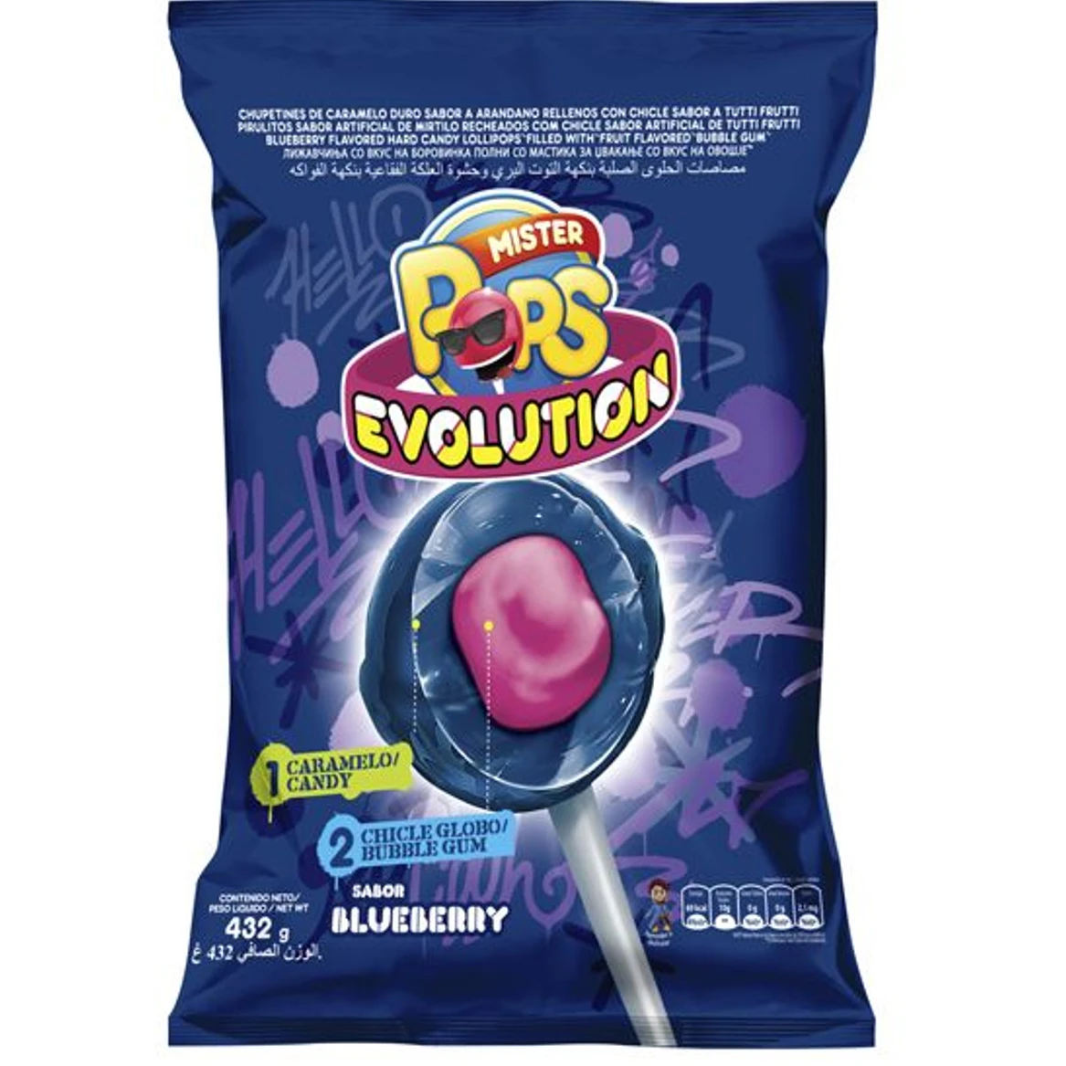 Chupetin Mister Pop Evolution blueberry x24u