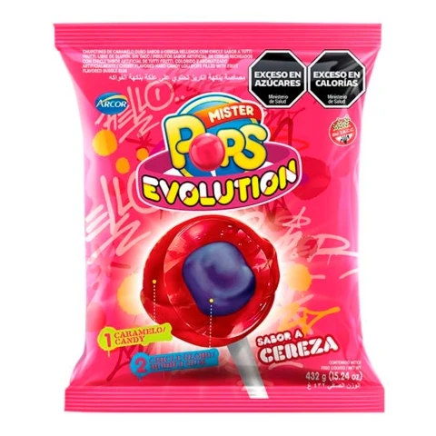 Chupetin Mister Pop Evolution Cereza x24u