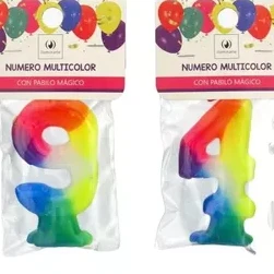Vela numero grande multicolor