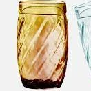 Vasos hebras de vidrio x6 marron