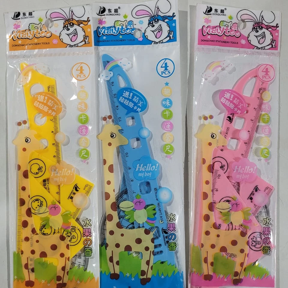 Regla set Geometría X 4 Piezas 20cm Infantil