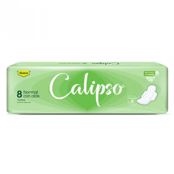 Toallitas Calipso Verde Normal x8u (paq largo)