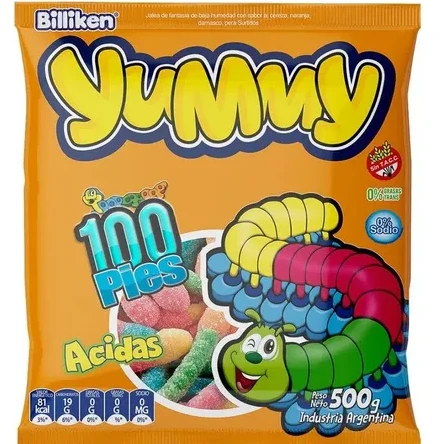 Gomitas Yummy cien pies x500gr