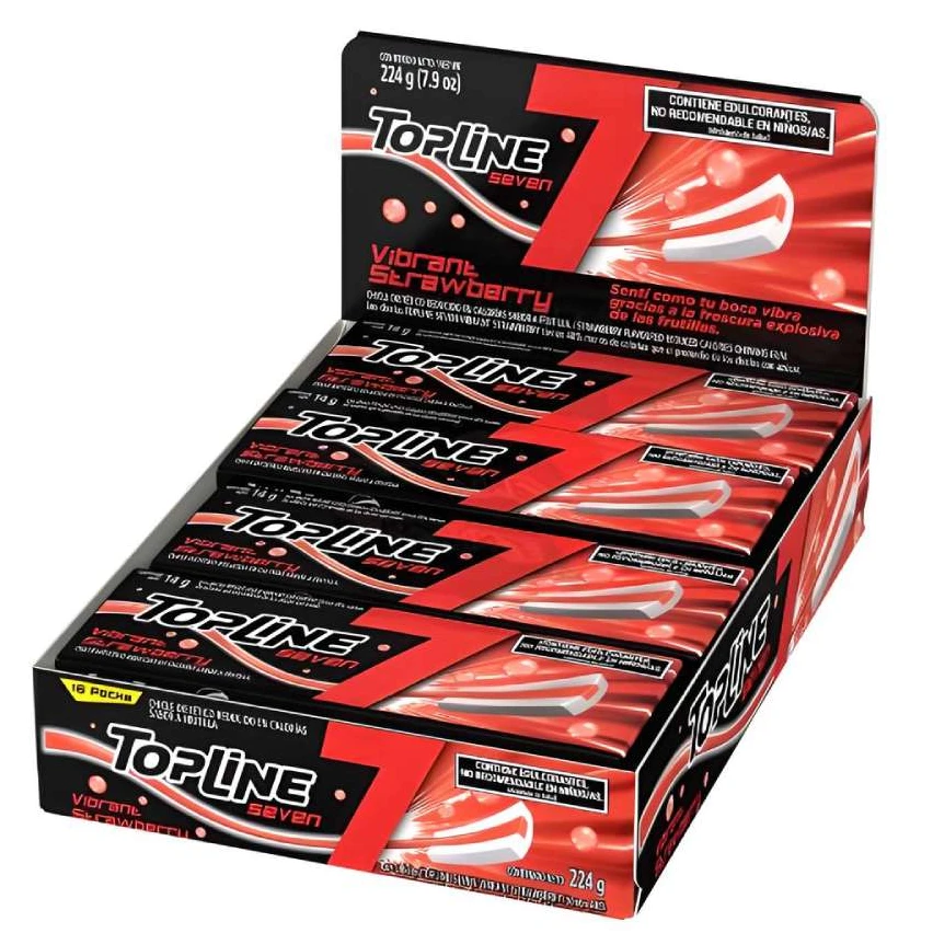 Chicle Topline Seven fruta/ strawberry x16u
