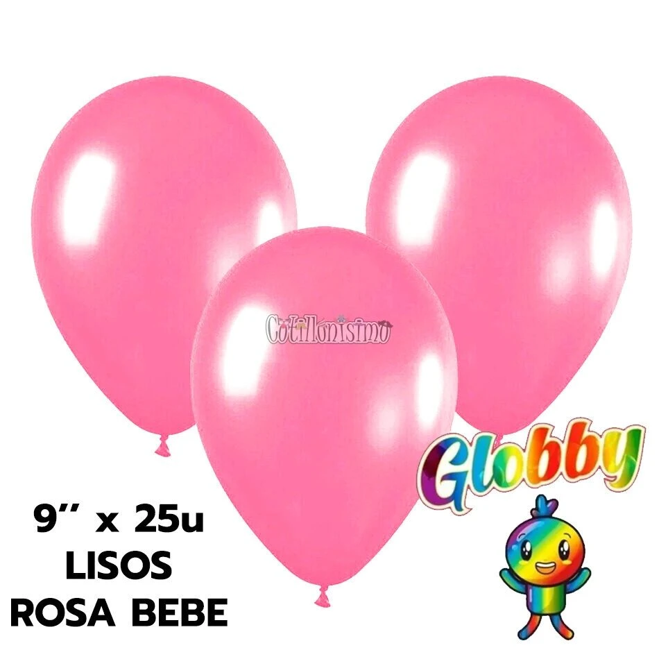 Globos Globby 9" rosa bebe x25