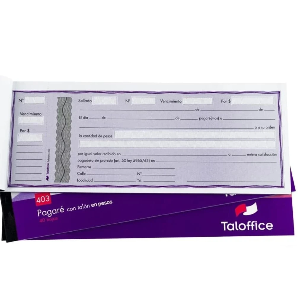 Talonario Pagaré Taloffice