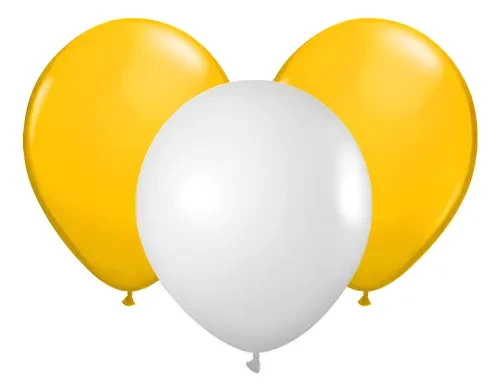 Globos Fiesta Loca Amar/Blanco 9" x50u