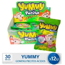 Gomitas Yummy x12u piecitos acidos