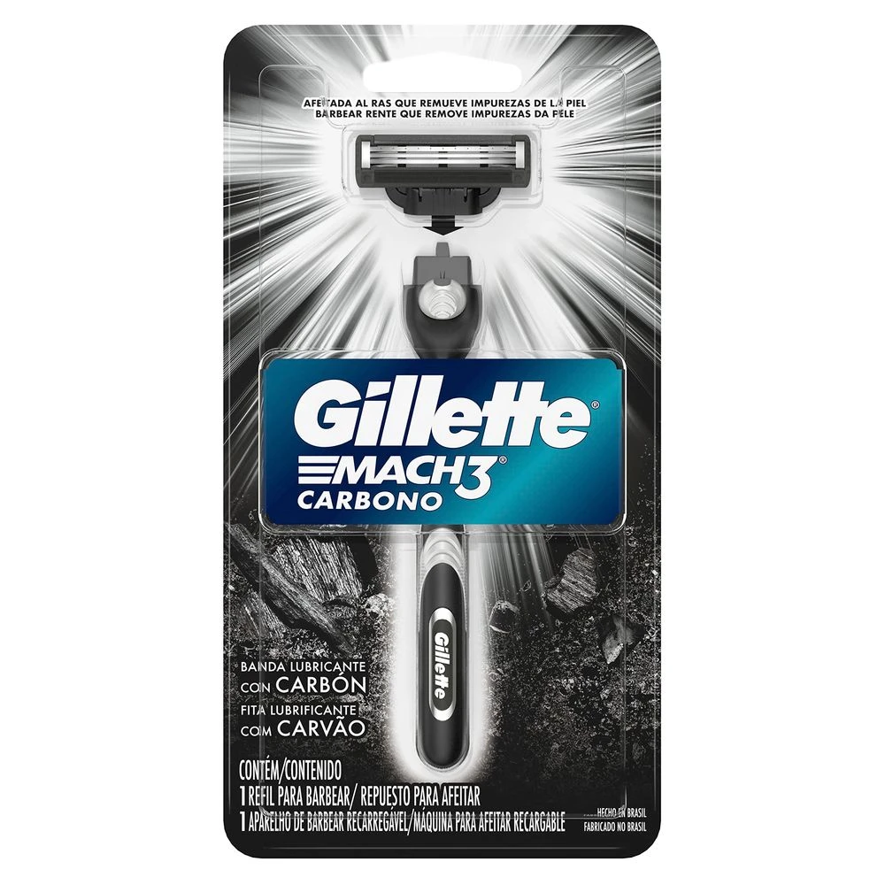 Maquinita Gillette Mach 3 carbono x1u